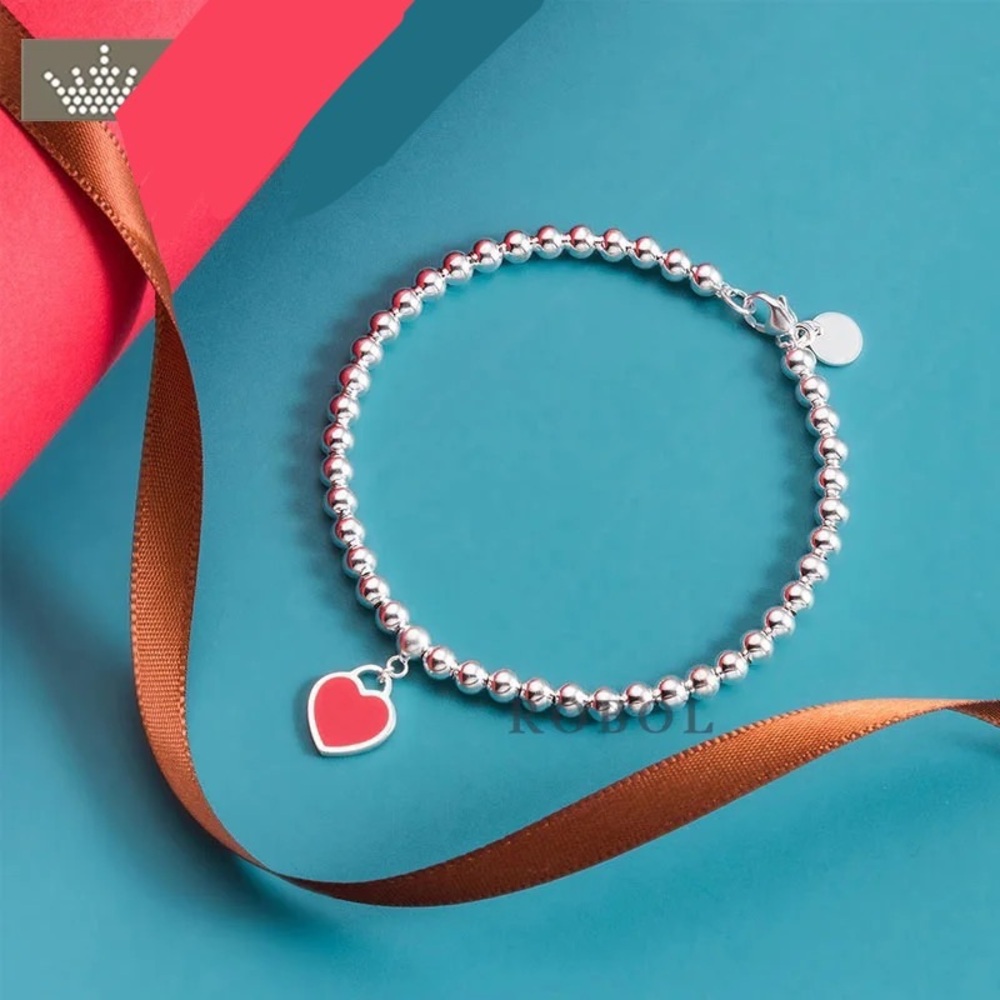 Please Return to 925 Beaded Real Silver Bracelet - Picture 9 of 16